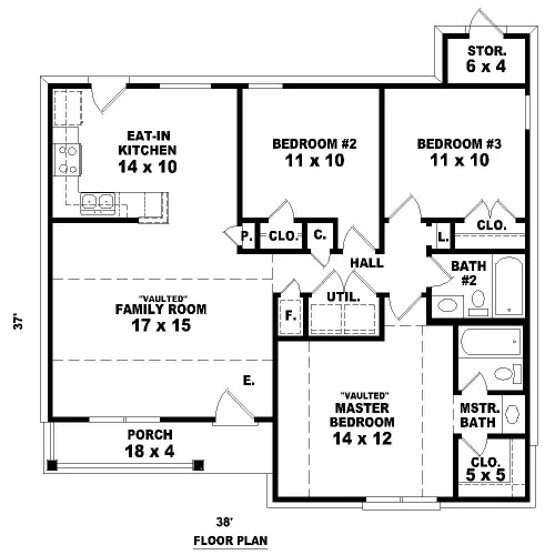 Cherry 8106 - 3 Bedrooms and 2 Baths | The House Designers - 8106