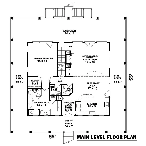 Bayou Landing 8489 - 3 Bedrooms and 2.5 Baths | The House Designers - 8489