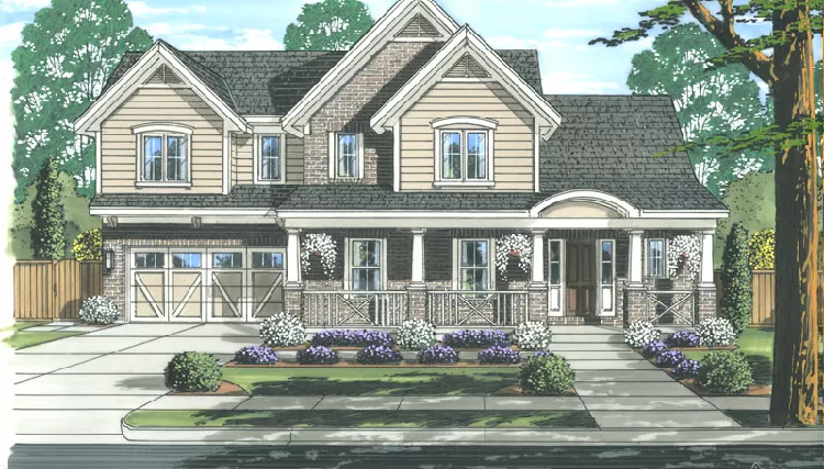 image of 2 story country house plan 9106