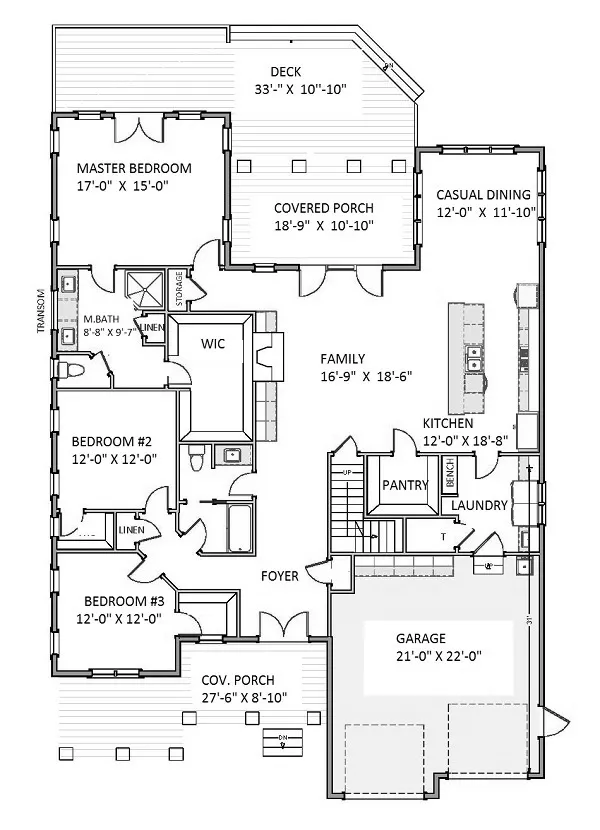 craftsman ranch with open floor plan - 9754