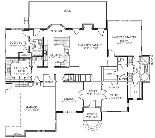 Oak Ridge 5513 - 5 Bedrooms and 4.5 Baths | The House Designers - 5513