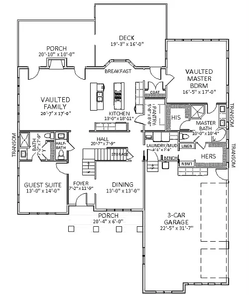 Brookhaven 6124 - 4 Bedrooms and 4.5 Baths | The House Designers - 6124