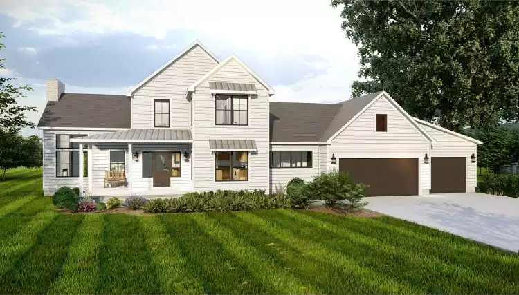 image of 2 story farmhouse plans with porch plan 7256