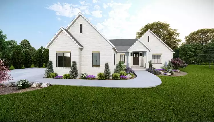 image of single story farmhouse plan 7257