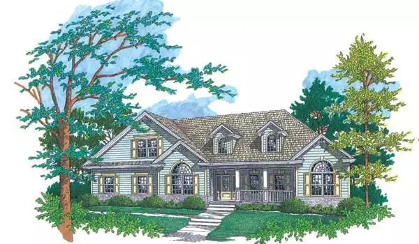 image of side entry garage house plan 7757