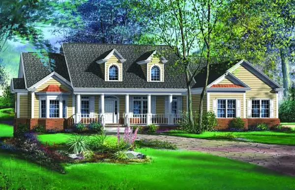 image of single story country house plan 4376