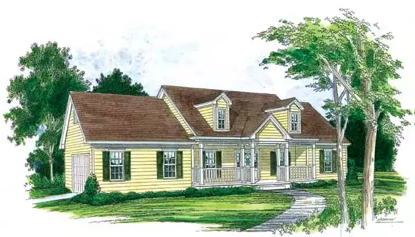 image of single story country house plan 1526