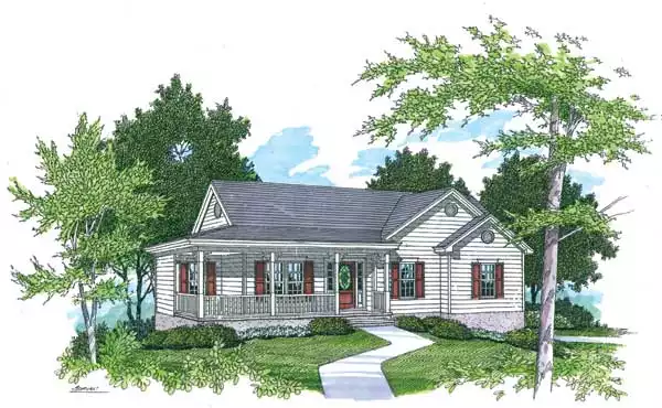 image of affordable country house plan 1572