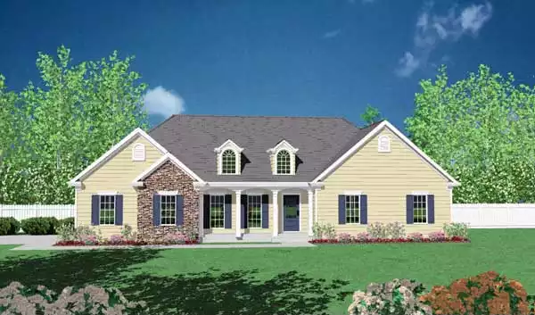 image of single story country house plan 1009