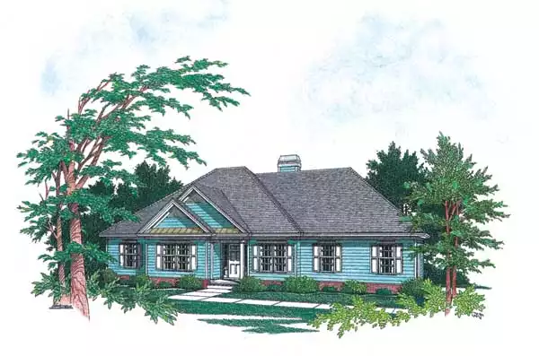 image of single story traditional house plan 1019