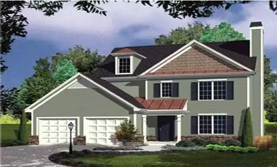 image of 2 story traditional house plan 7739