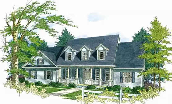 image of large cape cod house plan 4378