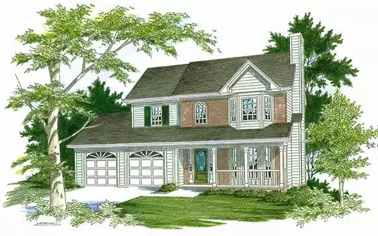 image of 2 story traditional house plan 3684