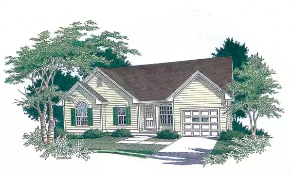 image of single story traditional house plan 1515