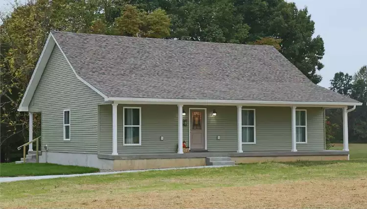 image of single story farmhouse plans with porch plan 5917