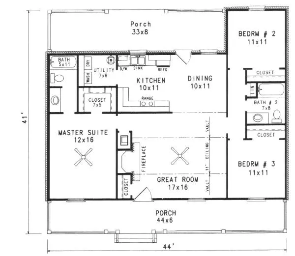 5917 - 3 Bedrooms and 2 Baths | The House Designers - 5917