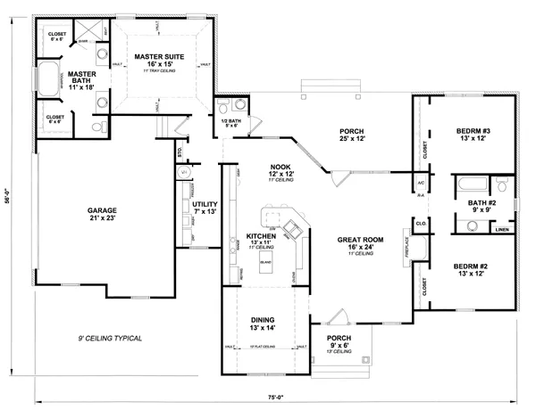 5930 - 3 Bedrooms and 2.5 Baths | The House Designers - 5930