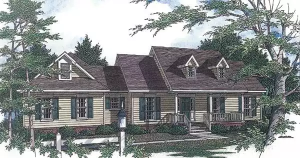 image of single story farmhouse plans with porch plan 5922