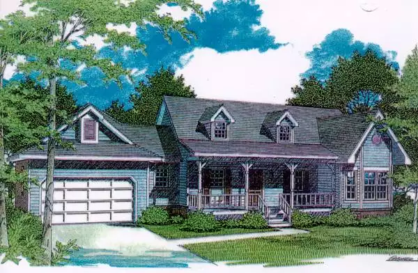 image of single story farmhouse plans with porch plan 5919