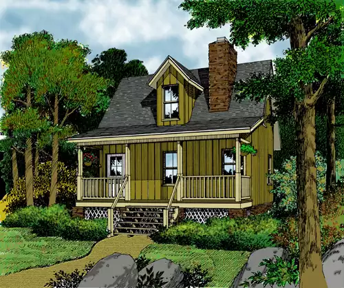 image of lake cottage house plan 4160