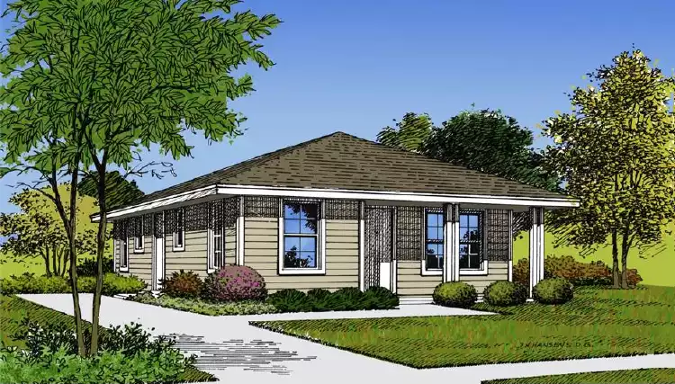 image of small cottage house plan 4163