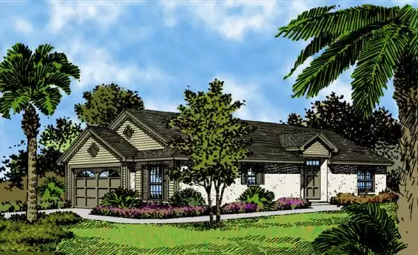 image of single story colonial house plan 3920