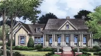 image of single story traditional house plan 3974