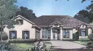 image of side entry garage house plan 4056