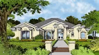 image of single story beach house plan 4067