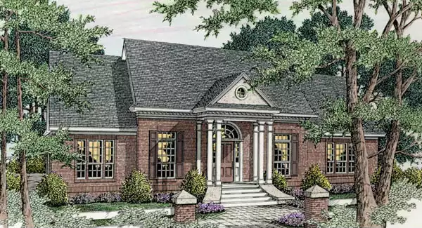 image of side entry garage house plan 4595