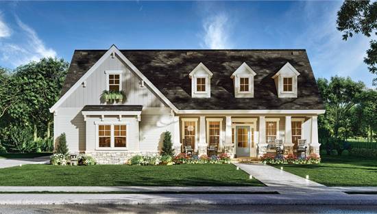 Country Farmhouse with Front Covered Porch