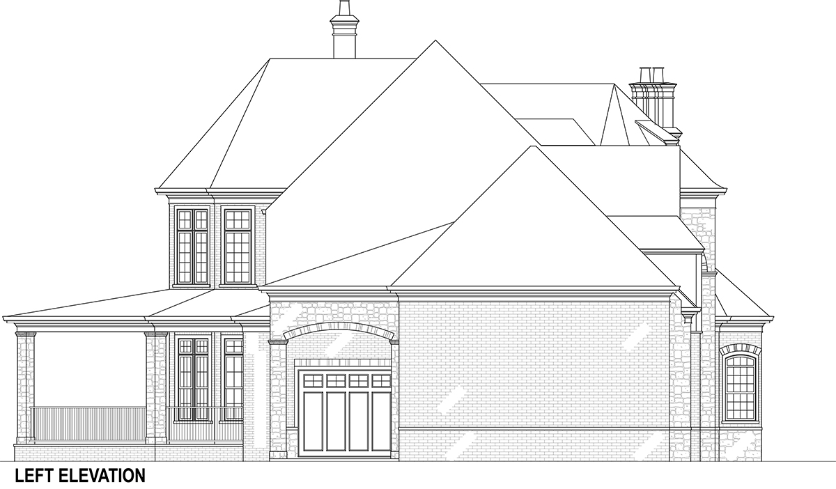 Grand House  Plan  with porte cochere