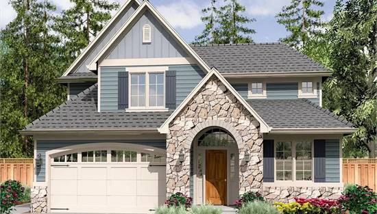 Traditional Home with Stone Exterior Accents