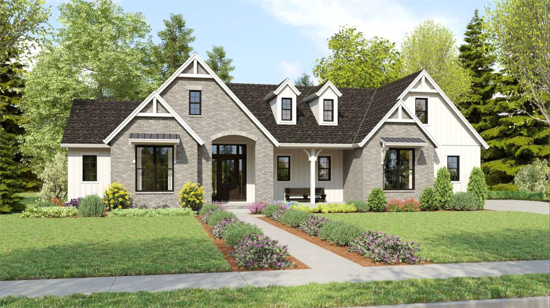 Ranch with Stone and Wood Facade