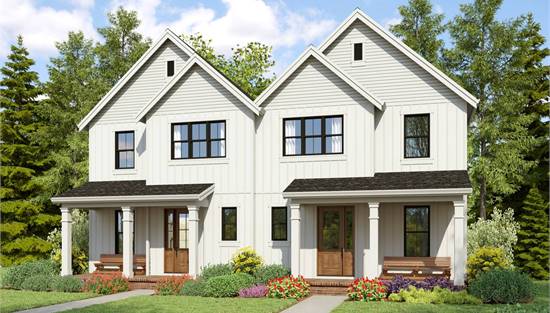 Modern Farmhouse Duplex with Covered Front Porch