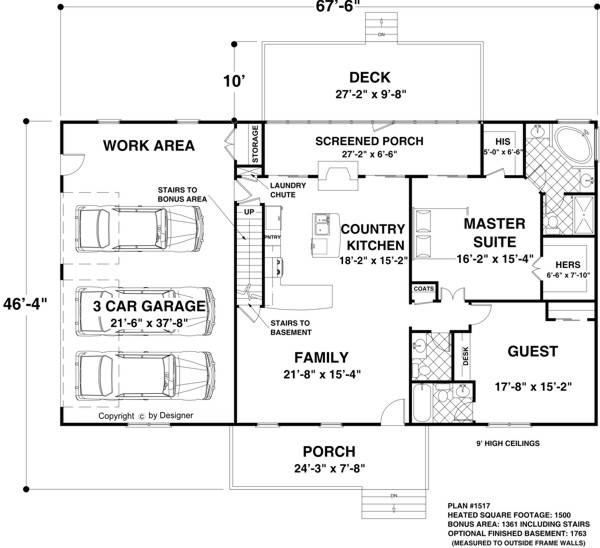 The Creekstone 1123 - 2 Bedrooms and 2 Baths | The House Designers - Floorplan