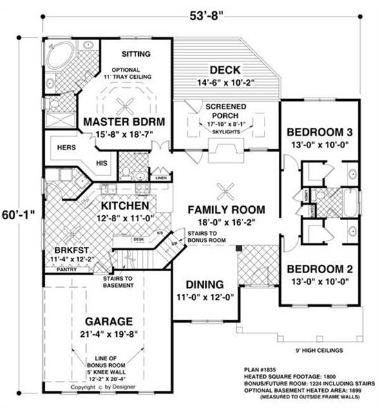 The Falls Church 8450 - 3 Bedrooms and 2.5 Baths | The House Designers ...