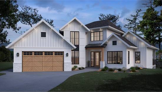 Modern Farmhouse with Two Story Foyer