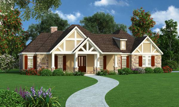 One Story Tudor Style House Plan 4786: Winslow - 4786