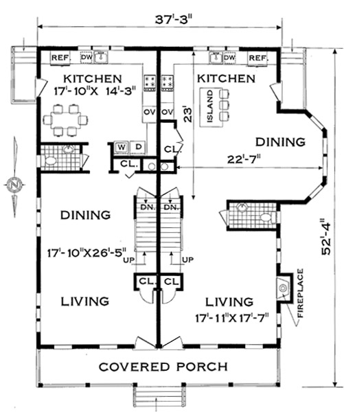 Three bedroom duplex home design