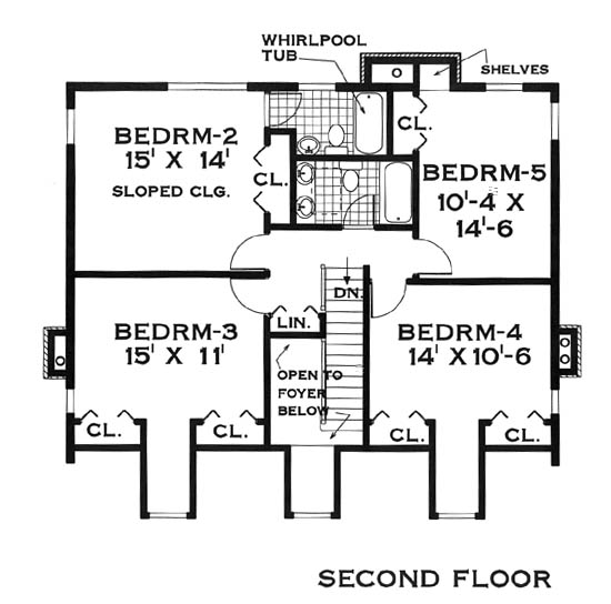 Innovative Floor Plan 5624 5 Bedrooms And 3 Baths The House Designers 5624