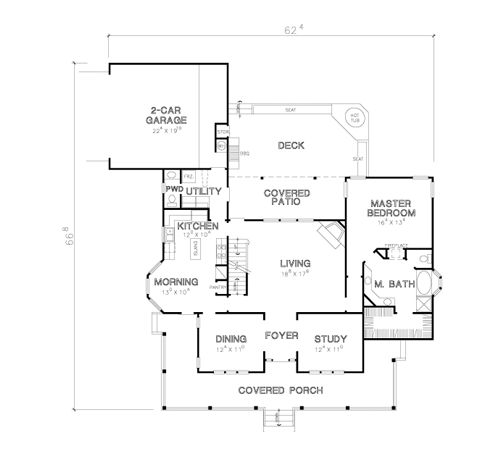 The Springfield 5419 - 3 Bedrooms and 2 Baths | The House Designers