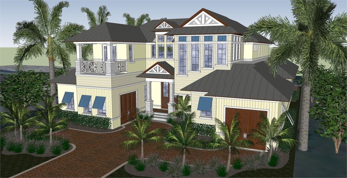 Luxury 2 Story Beach House Plan 1456