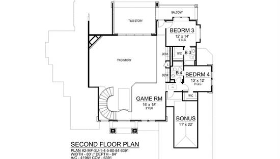 Two Story Transitional Style House Plan 9883 Verano - 9883