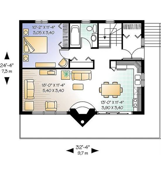 3BR, 2BA Lake Style House Plan with Finished Lower Level - 1402