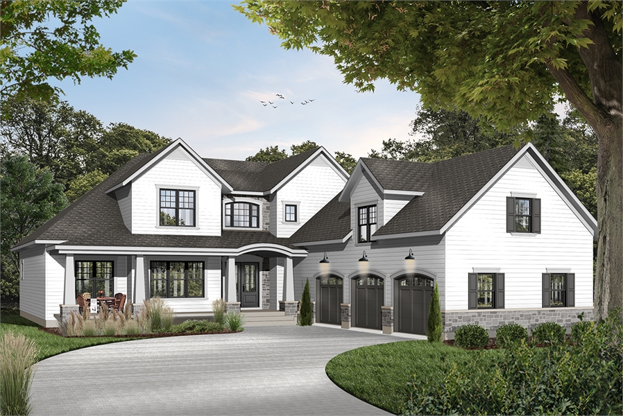 3 car Garage House Plan With 4 To 5 Bedrooms Large Bonus Room Great 