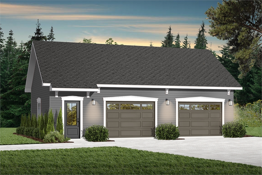 Simple two-car garage with storage space 4784: Larson 2 - 4784