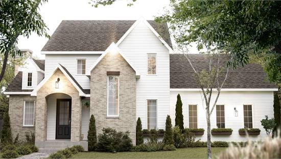 Striking Transitional with Vaulted Entry