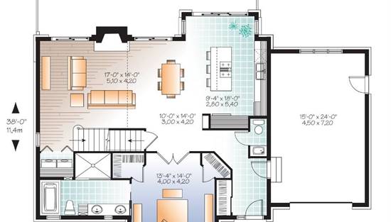 Top selling Mountain style house plan with lots of windows, large