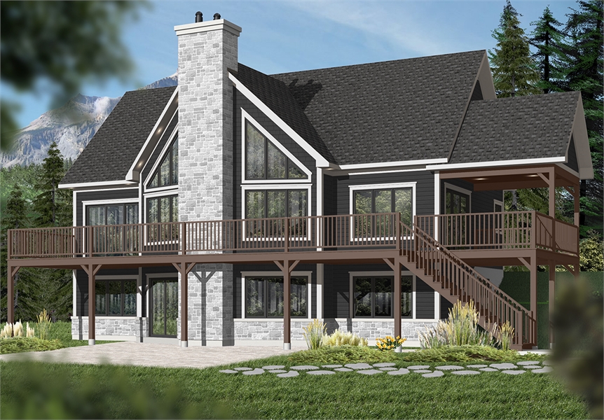 Reverse Living Lake Style House Plan 7544: The Lakeshore - 7544